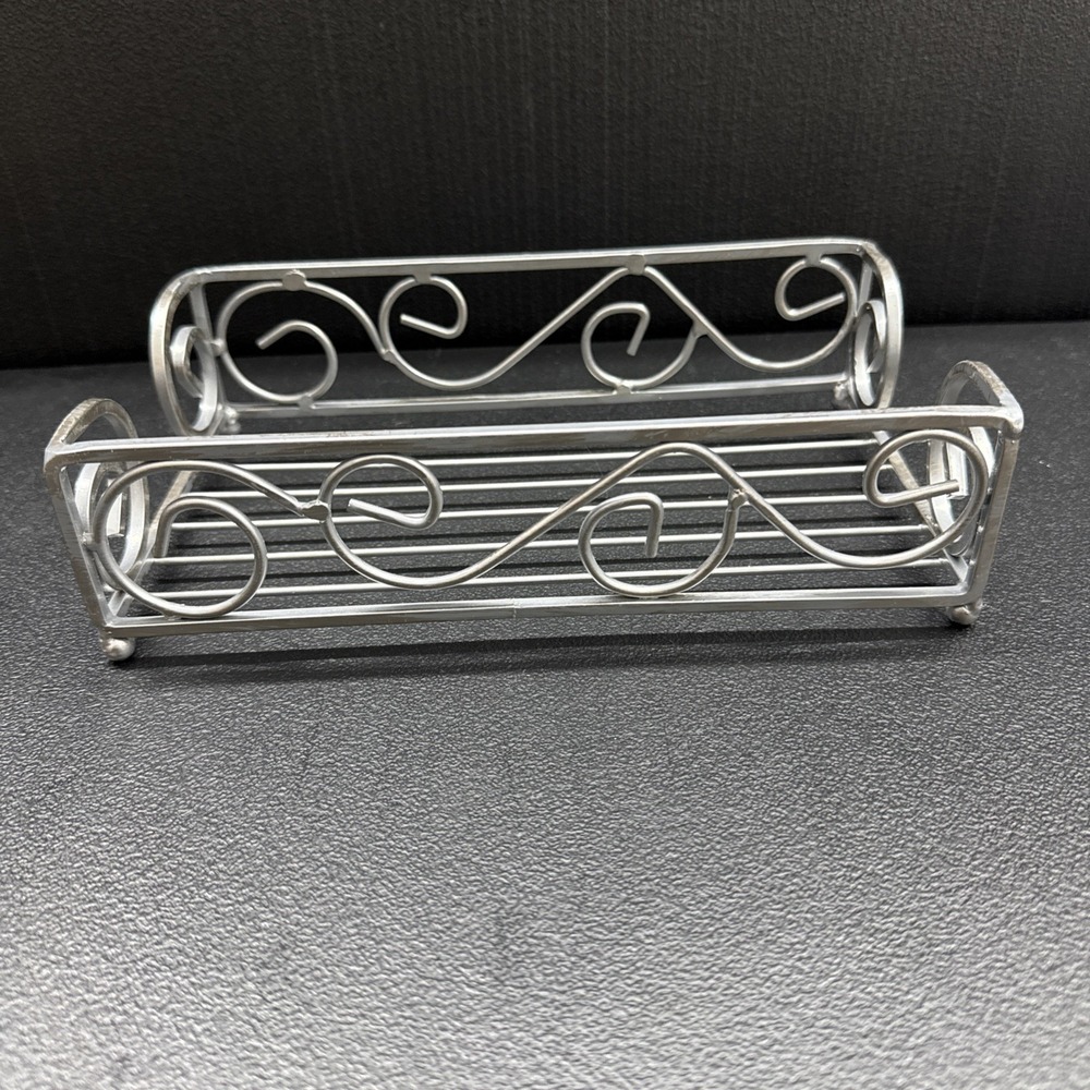 Guest Towel Holder Tray for Bathroom – Silver Napkin Holder for Disposable
